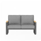 52" All-Weather Aluminum Patio Loveseat Sofa with Thick Cushions