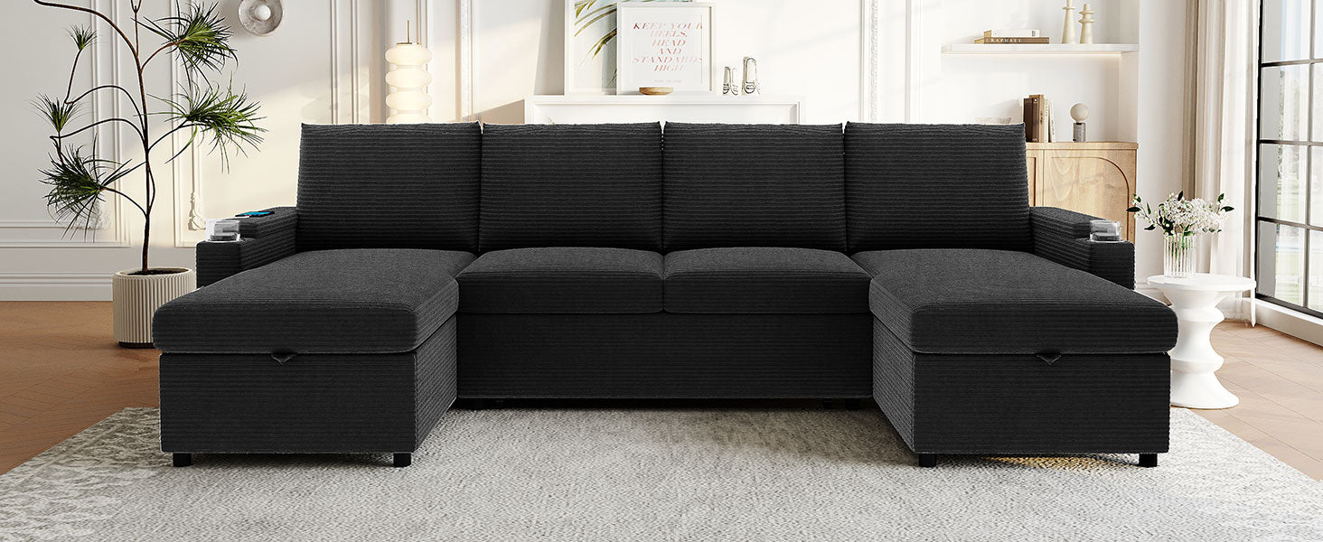Convertible Sofa Bed - Modern U-Shaped Sectional
