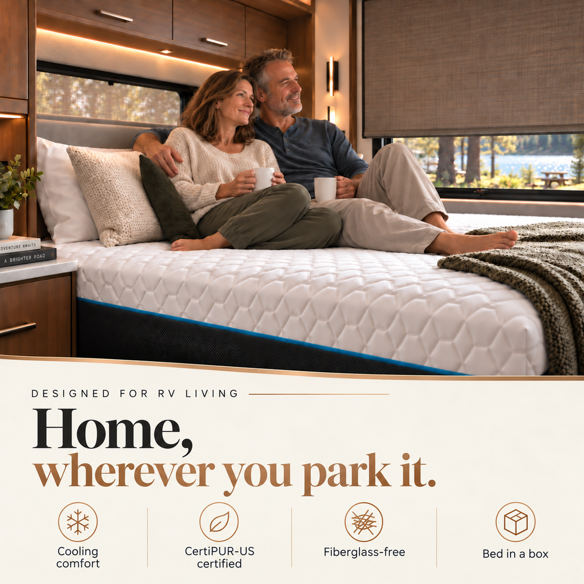 Copper Infused 12 Inch Plush Memory Foam Short Queen Mattress