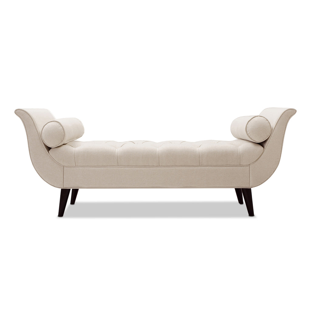 Alma Tufted Flared Arm Entryway Bench in Sky Neutral