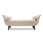 Alma Tufted Flared Arm Entryway Bench in Sky Neutral