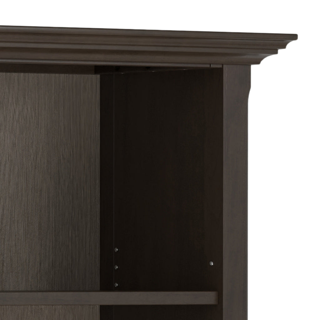Amherst 36 Inch Solid Wood 5 Shelf Bookcase in Hickory