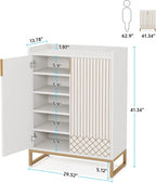 29.52 Inches White Shoe Cabinet