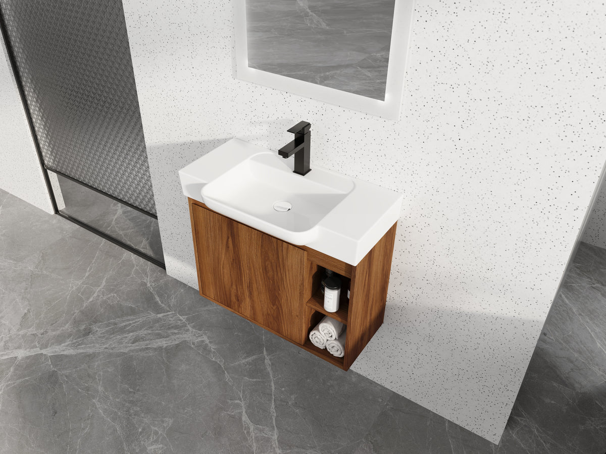 28" Wall-Mounted Bathroom Vanity