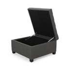Upholstered Tufted Fabric Storage Ottoman