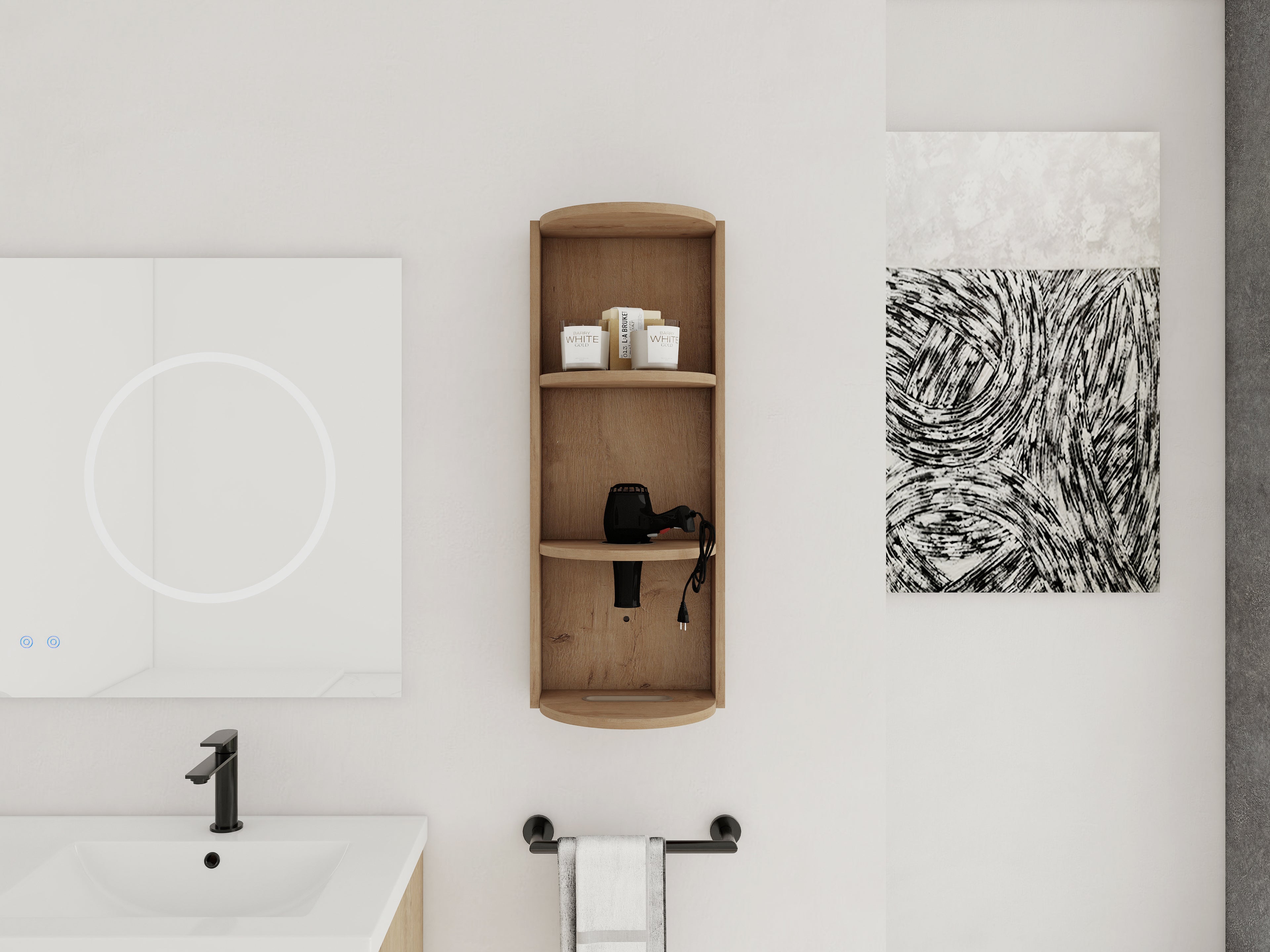 12" Bathroom Wall-Mounted Storage Rack