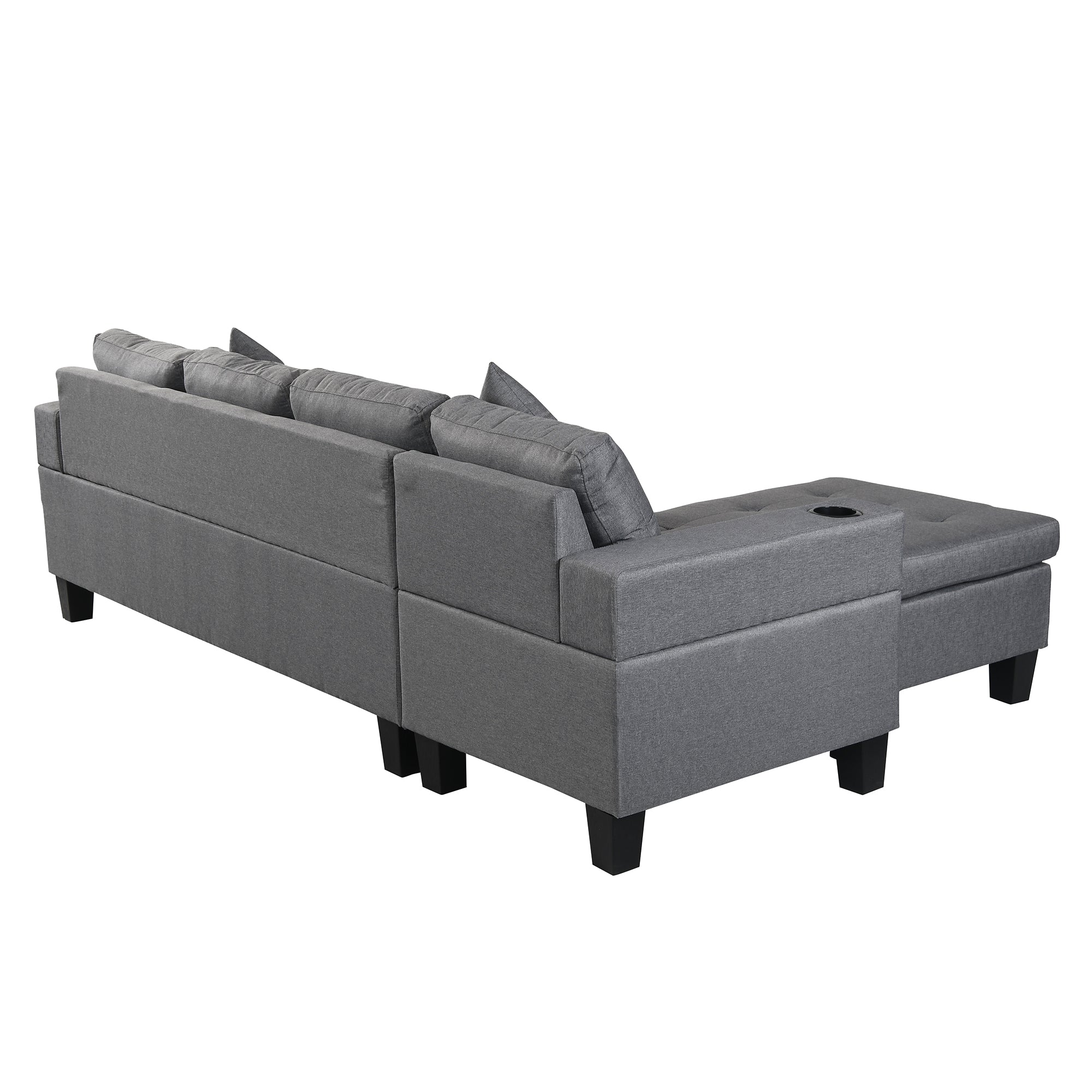 Modern L Shape Sectional Sofa Set with Chaise Lounge