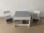 Kids Table and Chair Set, 3 in 1 Wooden Activity Table
