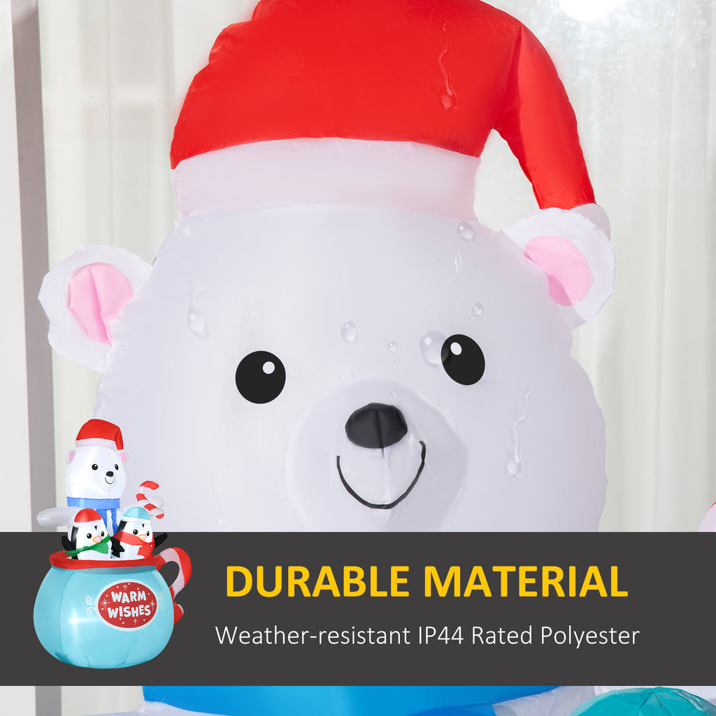 5ft Christmas Inflatables Outdoor Decoration: Bear & Penguins