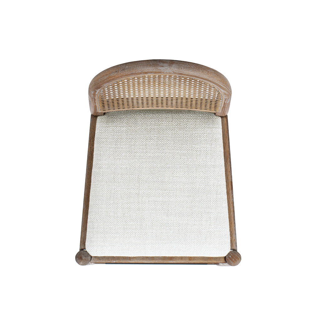 Panama 26.5" Curved Back Cane Rattan Counter Stool, Set of 2, Two-Tone Neutral