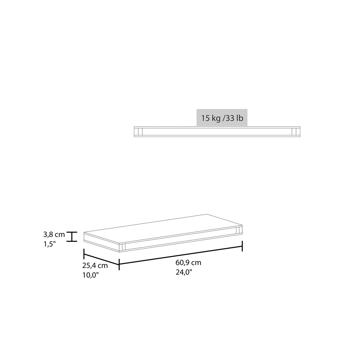 Phoenix 6-Piece Floating Wall Shelves Set, Wood, Wenge