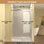 48" Single Sliding Shower Door