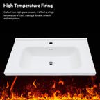 32"x20" White Rectangular Single Vanity Top