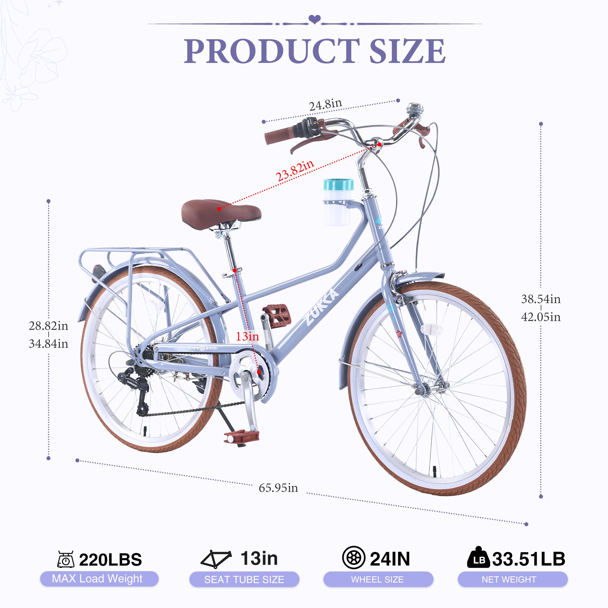 24 Inch Women's Cruiser Bike