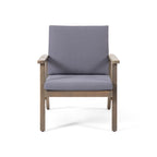 Outdoor Acacia Wood Club Chairs with Cushions (Set of 2)