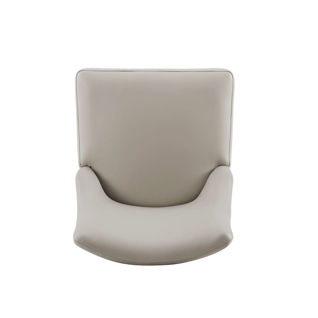 Connie Wood Vegan Leather and Velvet Dining Chair