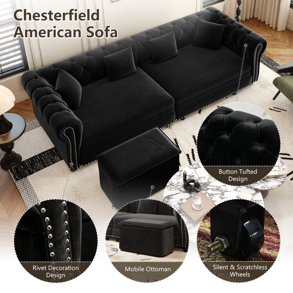 Chesterfield 3-in-1 Pull-Out Sofa Bed
