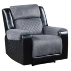 Alicia Grey/Black Reclining Sofa Loveseat and Chair