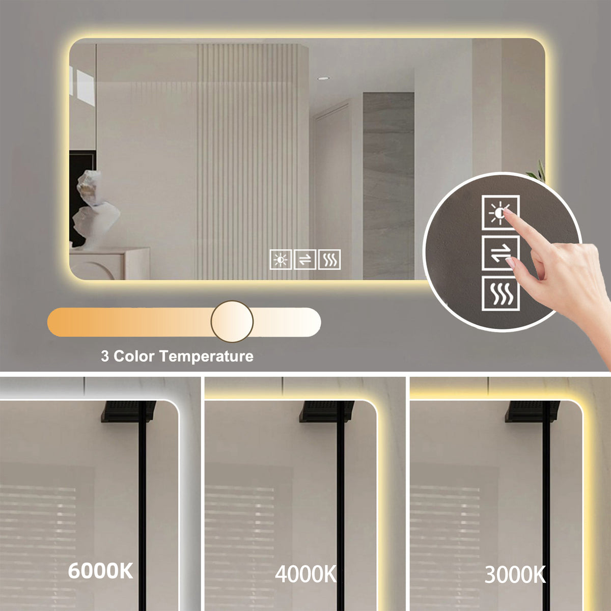 Corrosion-Resistant LED Bathroom Mirror
