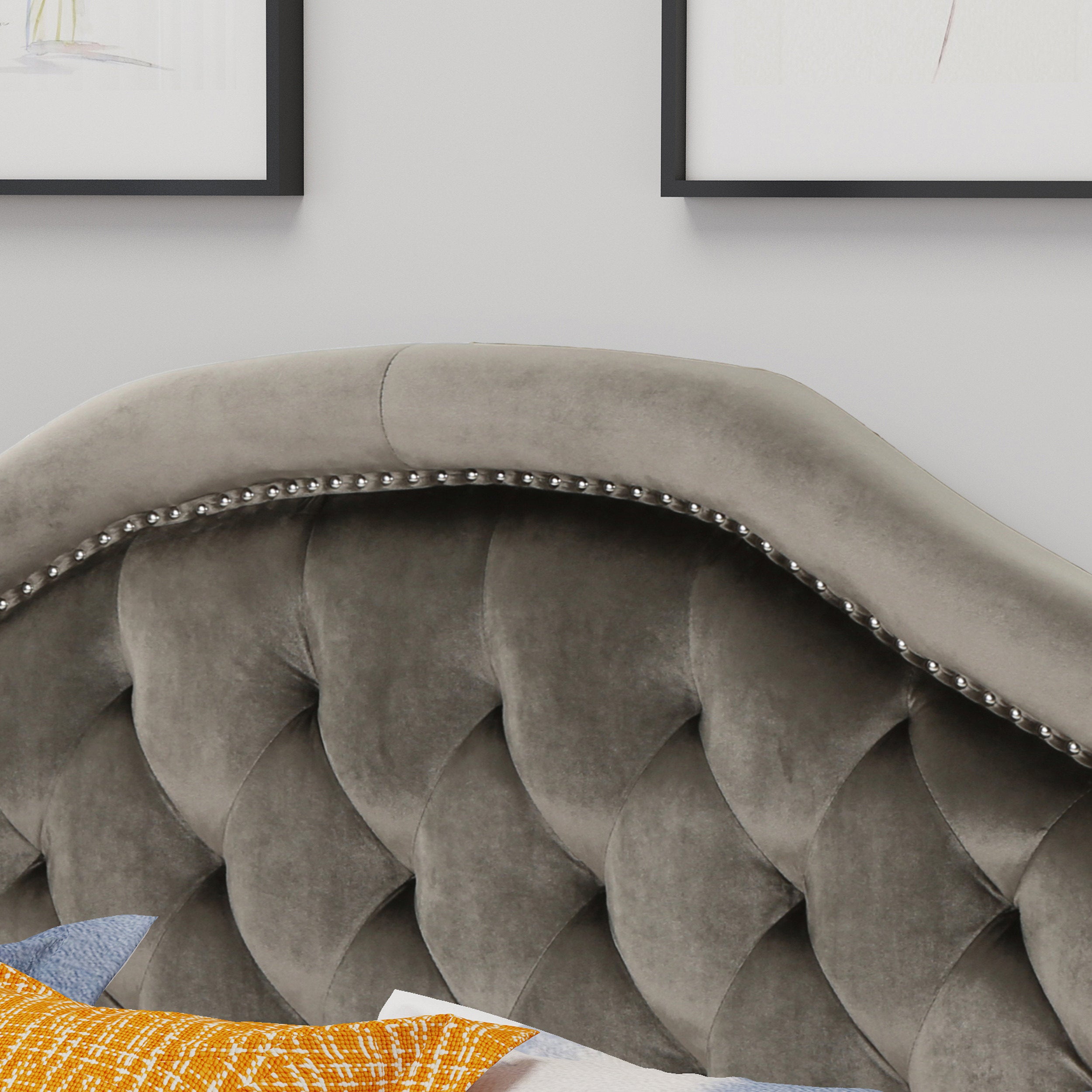 Tufted Upholstered Headboard Queen Size