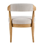 Wood Frame Upholstered Dining Chairs with Armrests - Set of 2