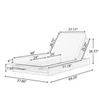 Acacia Wood Chaise Lounge with 4" Thick Cushion