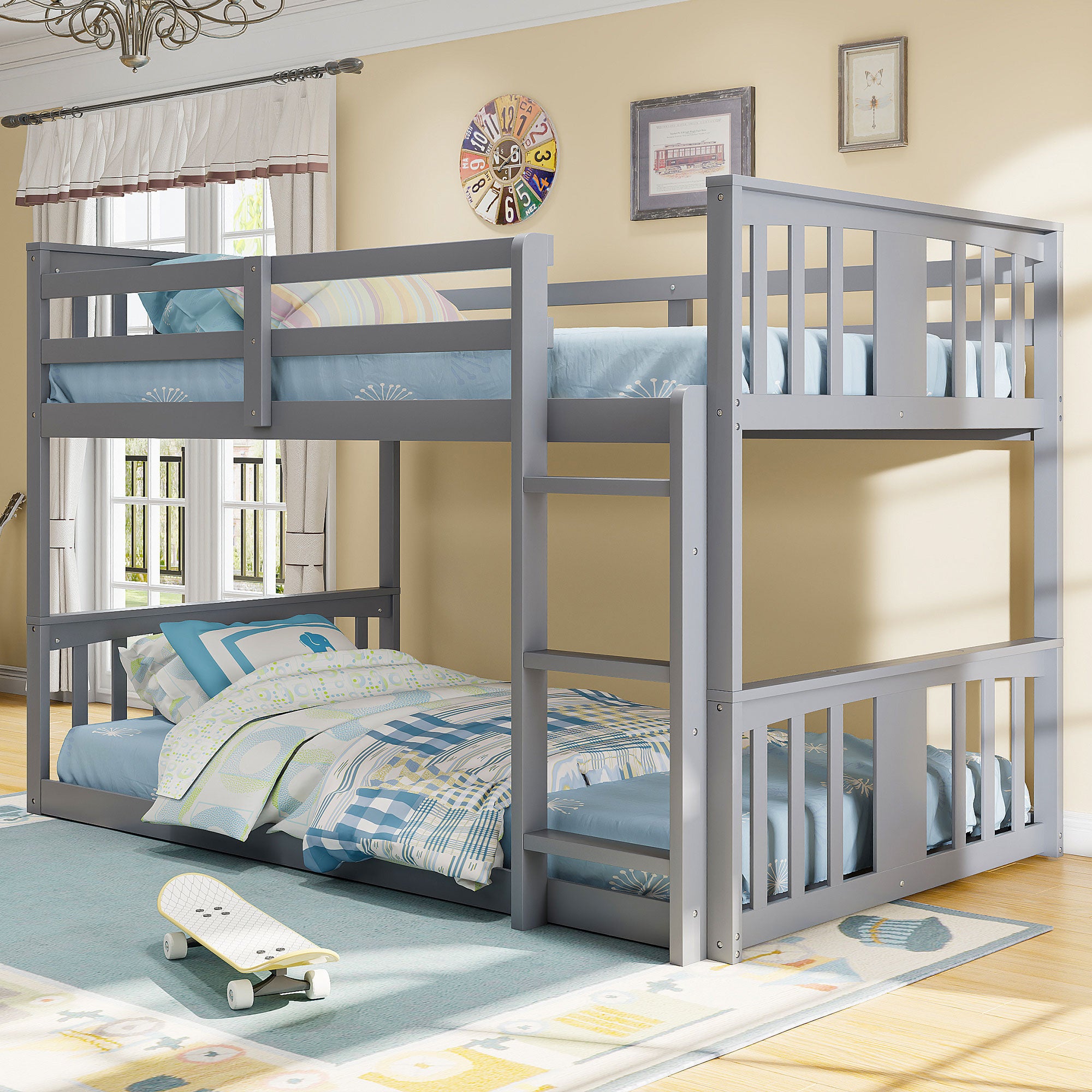 Twin Over Twin Bunk Bed with Ladder