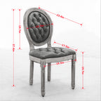 French Style Solid Wood Frame Antique Painting Dining Chair Set
