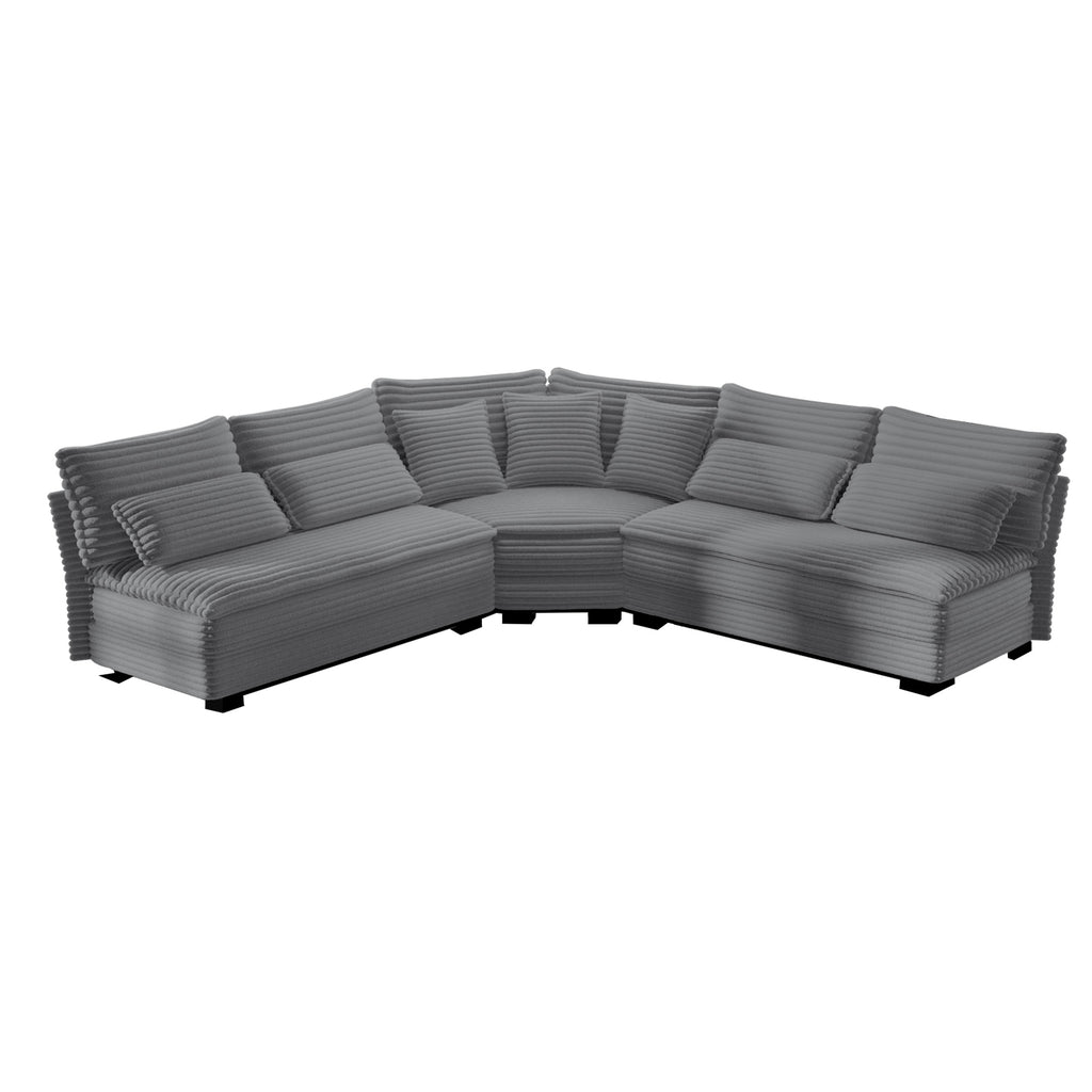 5-Seater L-Shaped Sectional Sofa with Curved Corner