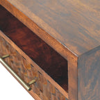 Solid Wood Cadiz Textured Bedside Table