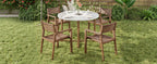 U-Style 5-Piece Outdoor Dining Set with 4 Acacia Wood Chairs