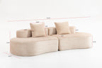 110.24" Fully Compressed Corduroy 2-Seater Couch with Lumbar Pillows