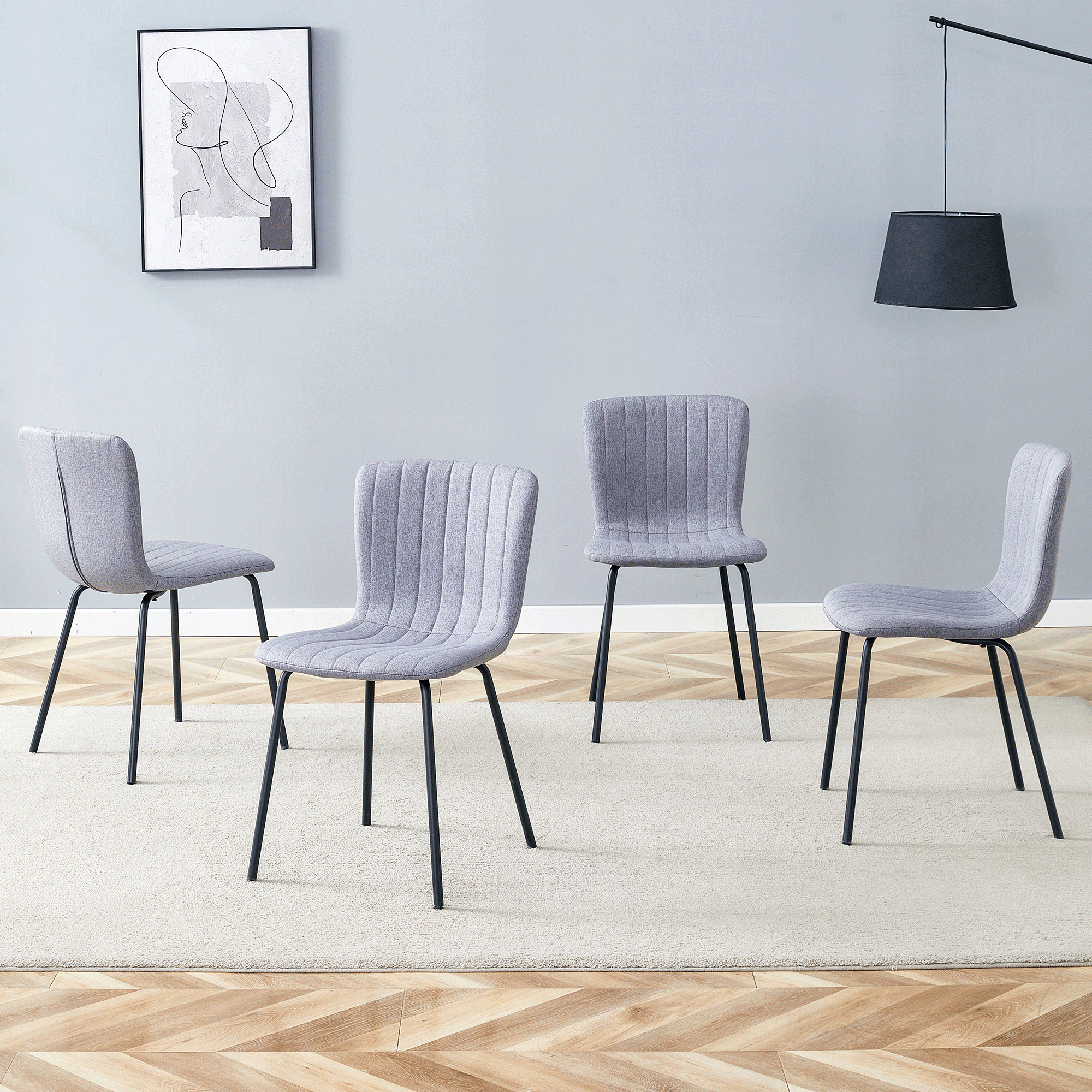Luxury Minimalist Chairs - Set of 4 High Quality Dining Chairs
