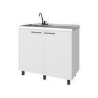 Gold Utility Sink Cabinet with 2 Doors and 3 Shelves