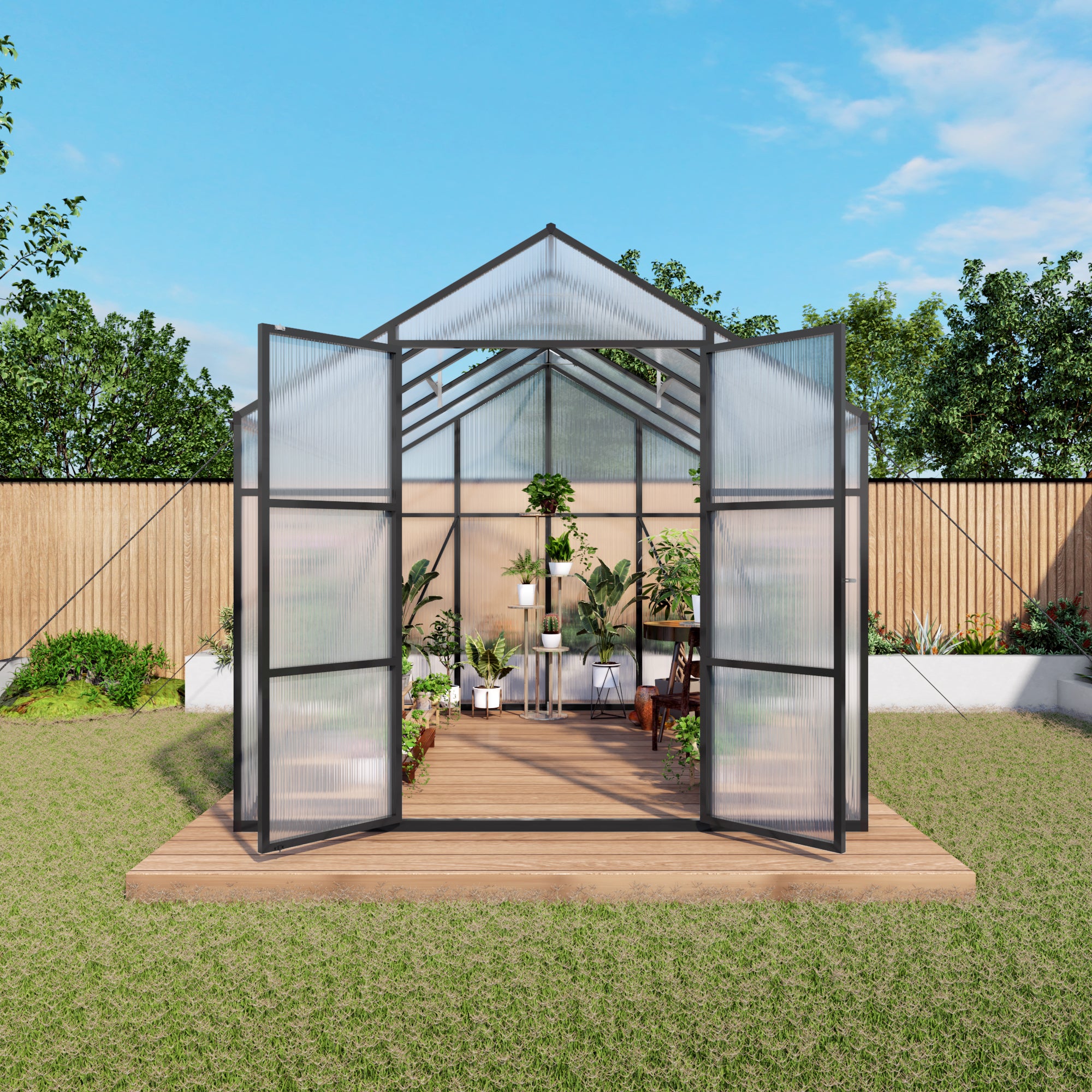 Newly Design Aluminum Frame Greenhouse 8x10 FT
