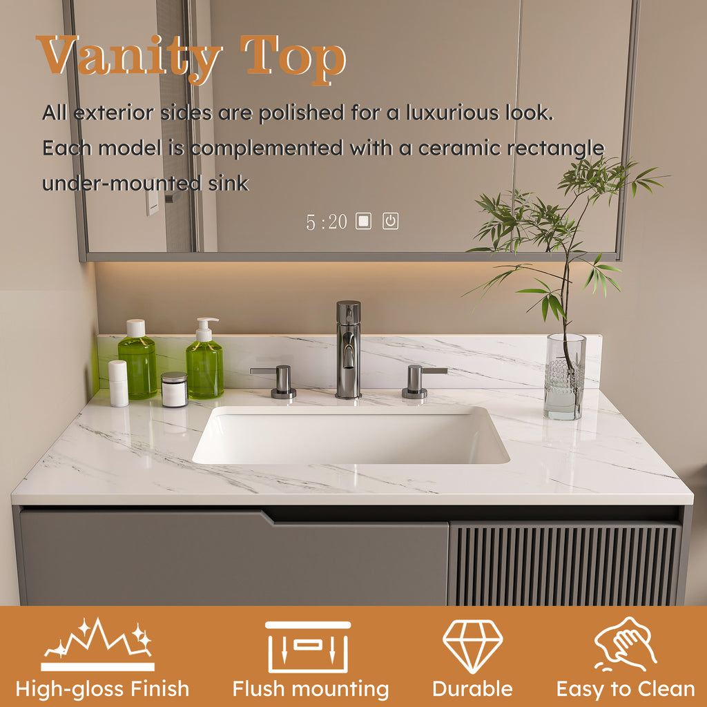 37 Inch Marble Vanity Top