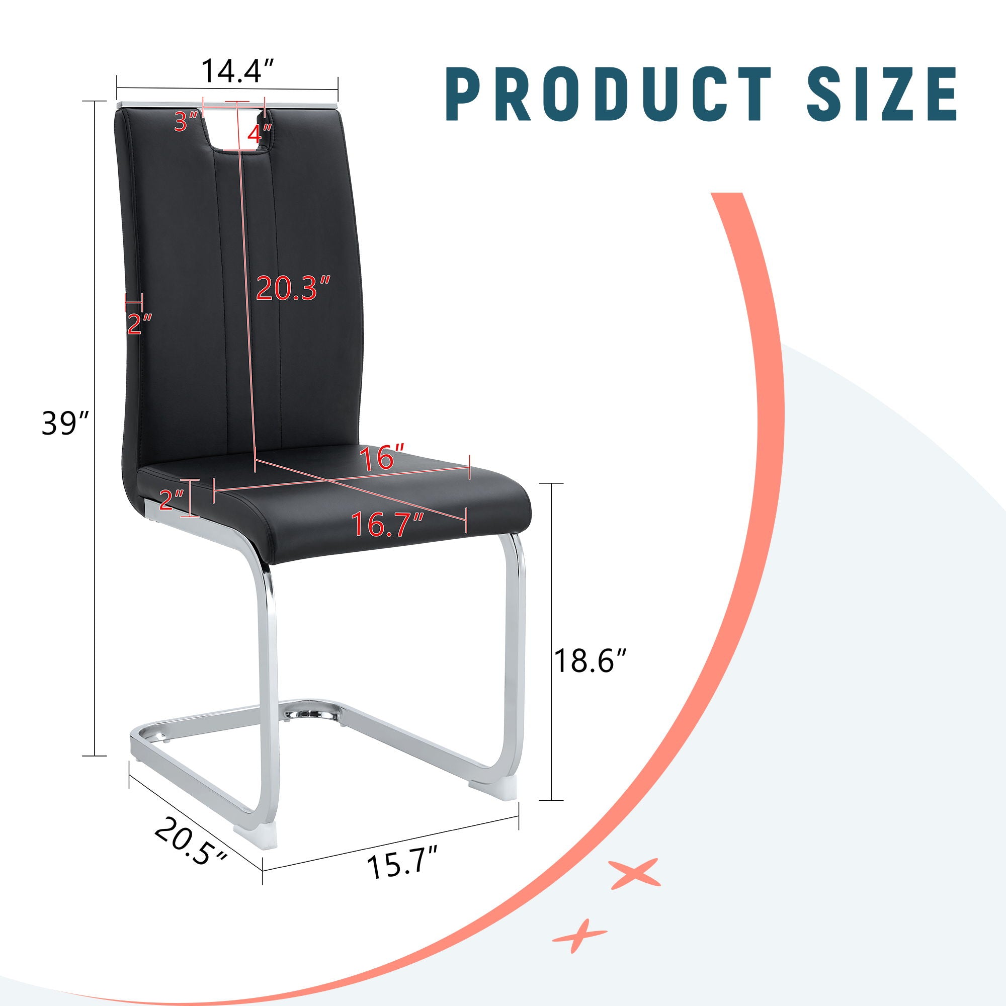 Bow Shaped Chairs with Ergonomic Design and Non-Slip Base