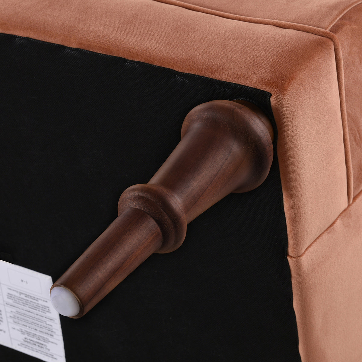 Katherine Tufted Accent Chair, Peach Velvet
