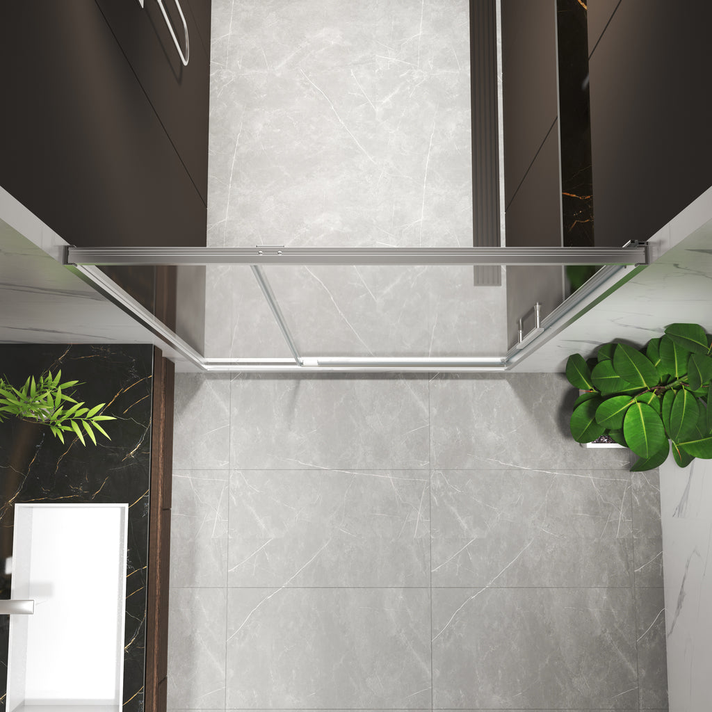 Brushed Nickel Pivot Shower Door