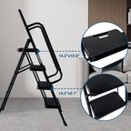 4 Step Ladder, Folding Step Stool with Wide Anti-Slip Pedal