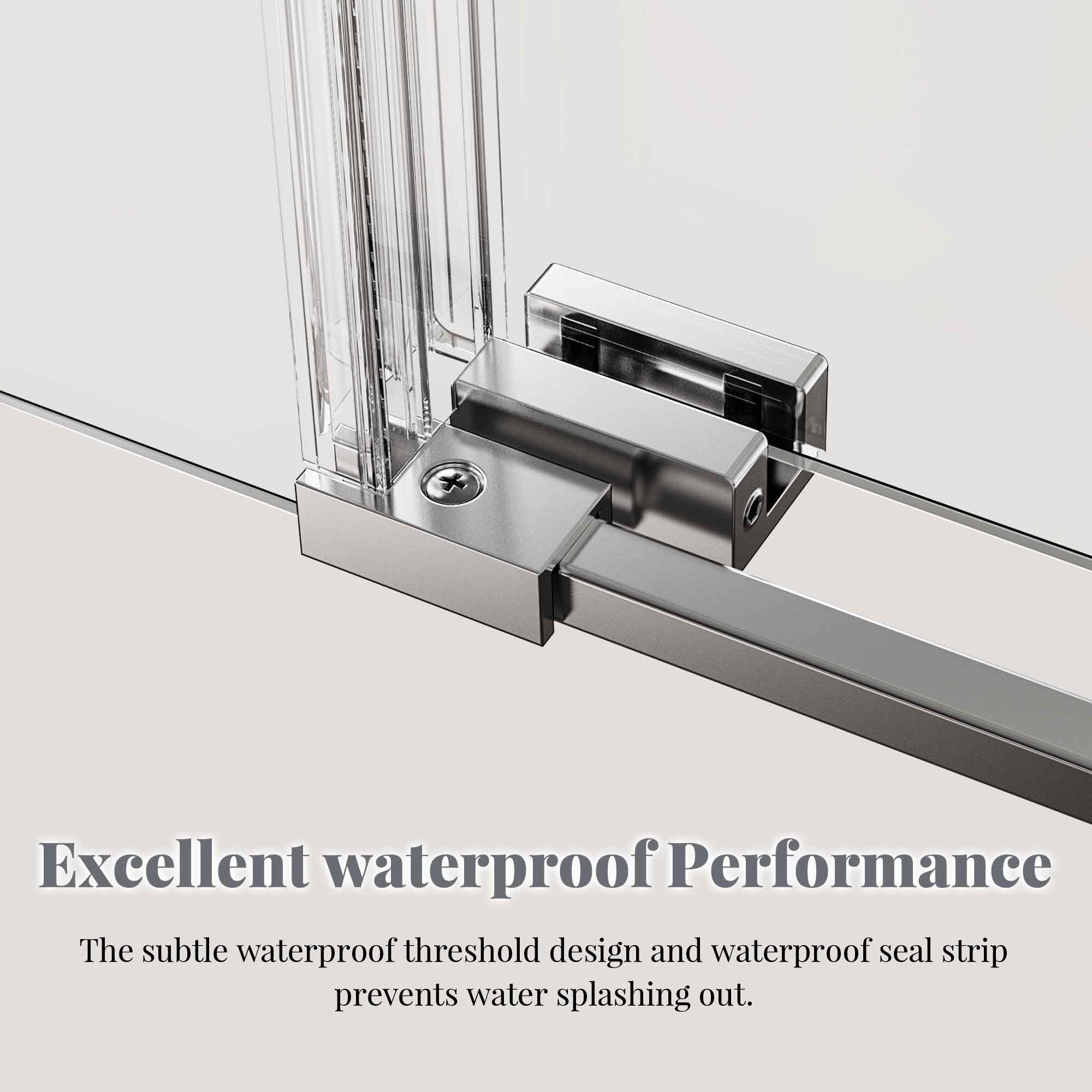 Frameless Single Sliding Shower Door with Towel Rail