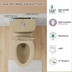 Tornado Flush One-Piece Toilet with Comfort Chair Seat - Khaki