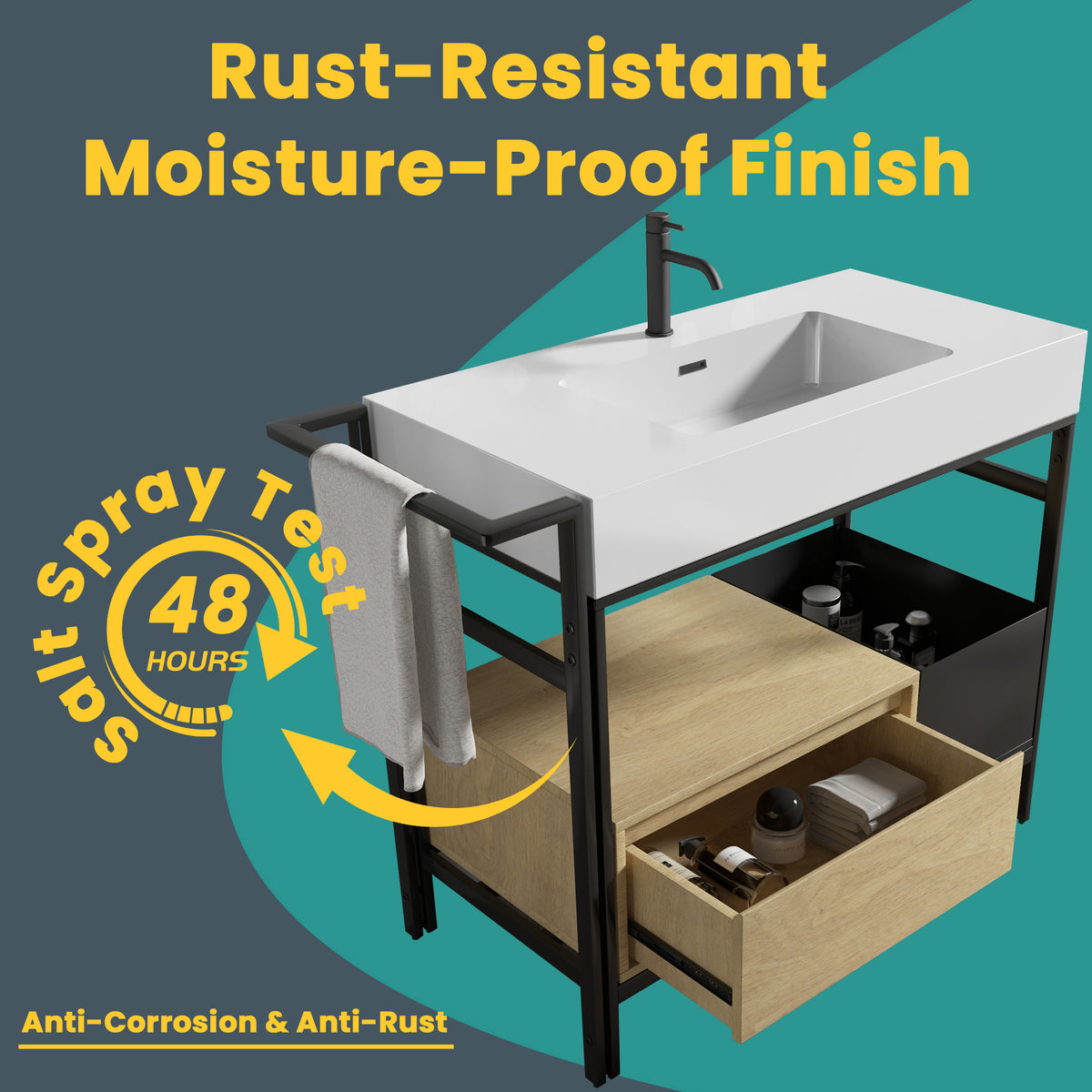 Forte 36" Industrial Style Modular Bathroom Vanity