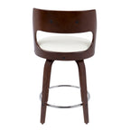 Mid-Century Modern Counter Stool with Swivel in Cherry