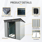 6ft x 5ft Outdoor Metal Storage Shed