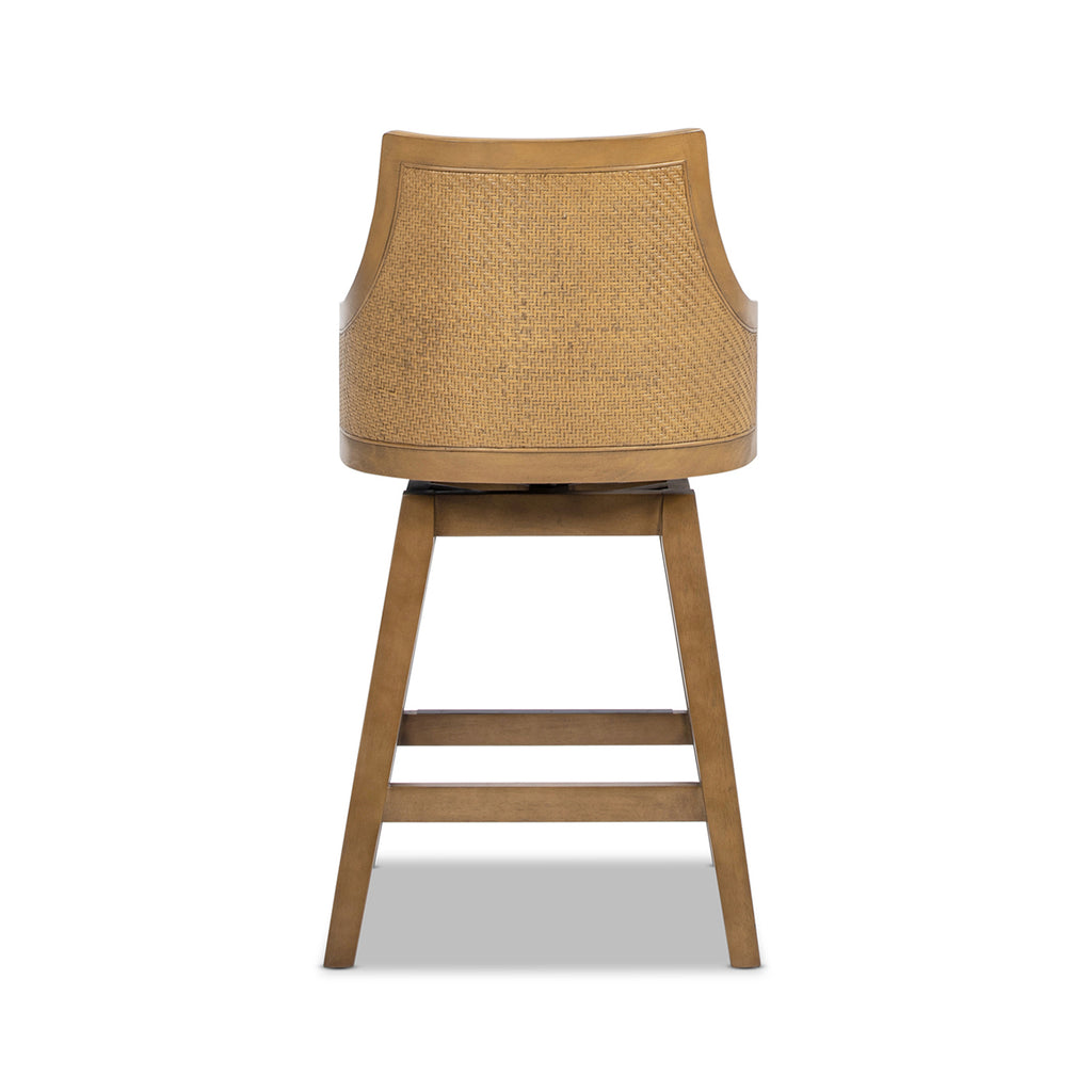Bahama 26" Cane Rattan High-Back Swivel Counter Stool