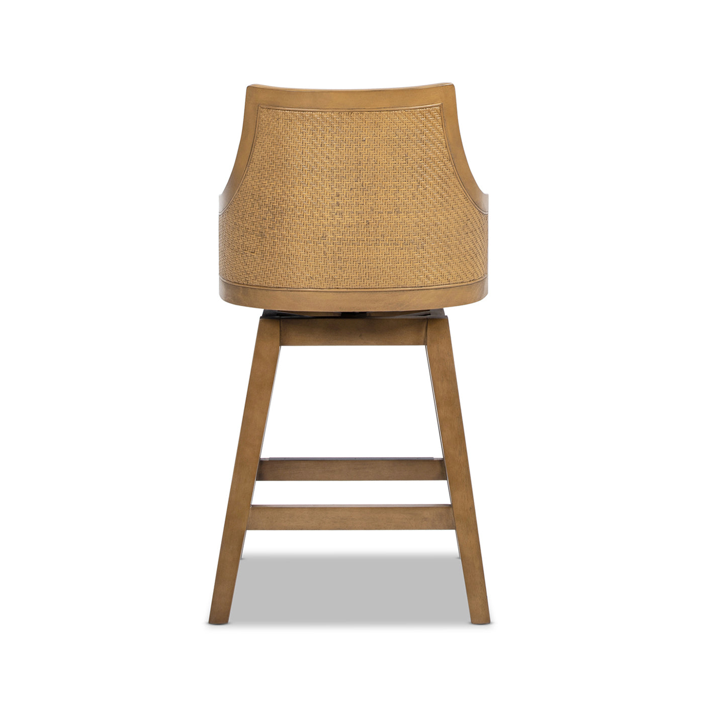 Bahama 26" Cane Rattan High-Back Swivel Counter Stool
