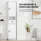 69" H Tall Bathroom Storage Cabinet with 2 Barn Doors and 1 Drawer