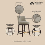 Lucia Wood Chenille Counter Stool