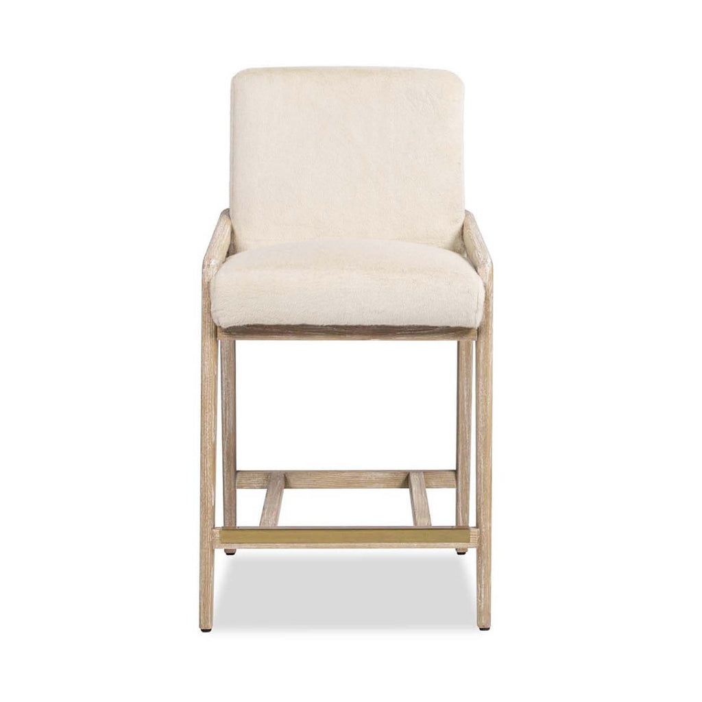 Arizona 25.5" Solid Ash Wood Upholstered Counter Stool